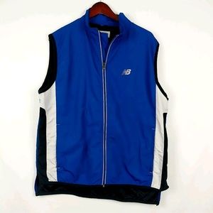 NB MENS VEST BLUE/WHITE/BLACK ZIP UP